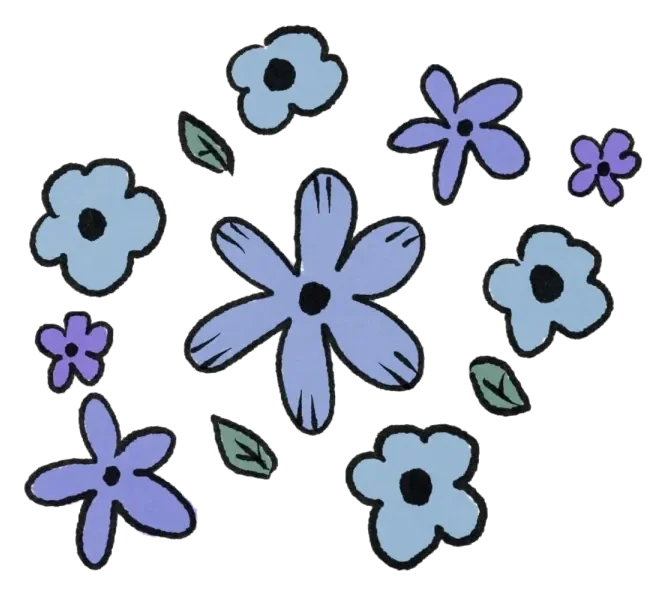 Flower illustration with the background removed