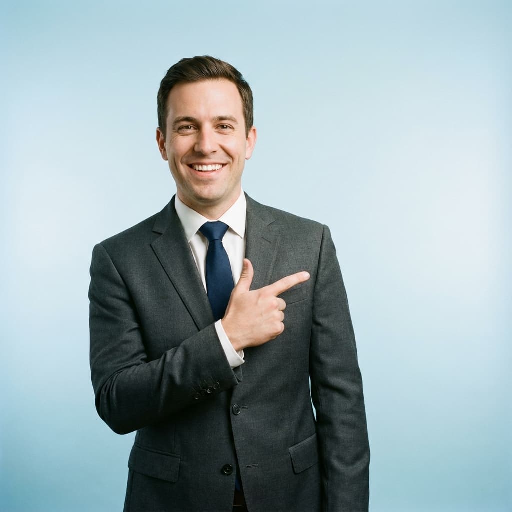 Professional user pointing to features